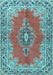 Machine Washable Persian Light Blue Traditional Rug, wshtr4223lblu