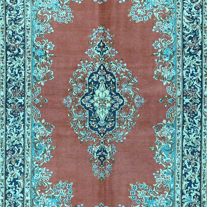 Machine Washable Persian Light Blue Traditional Rug, wshtr4223lblu