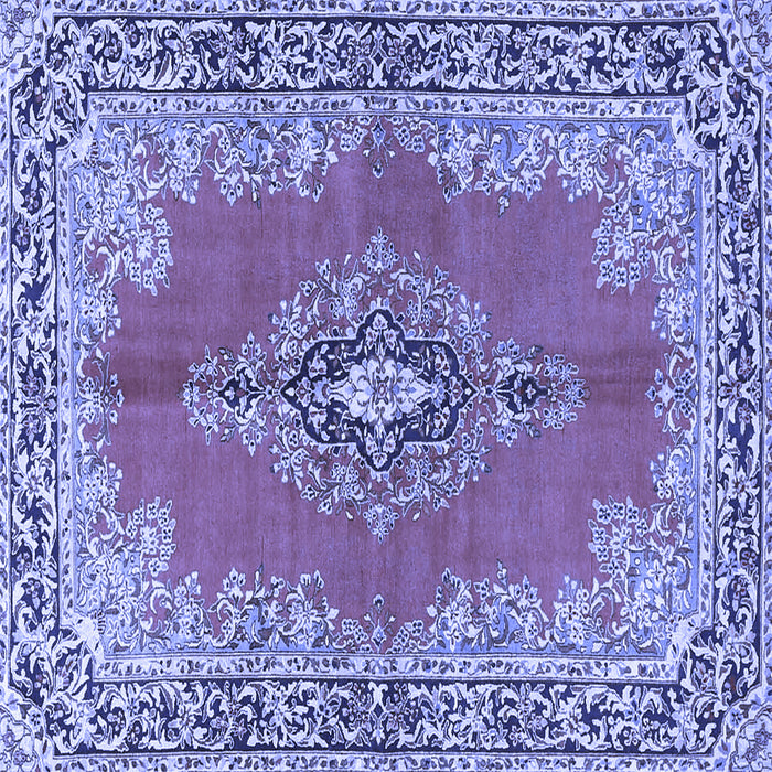 Square Machine Washable Persian Blue Traditional Rug, wshtr4223blu