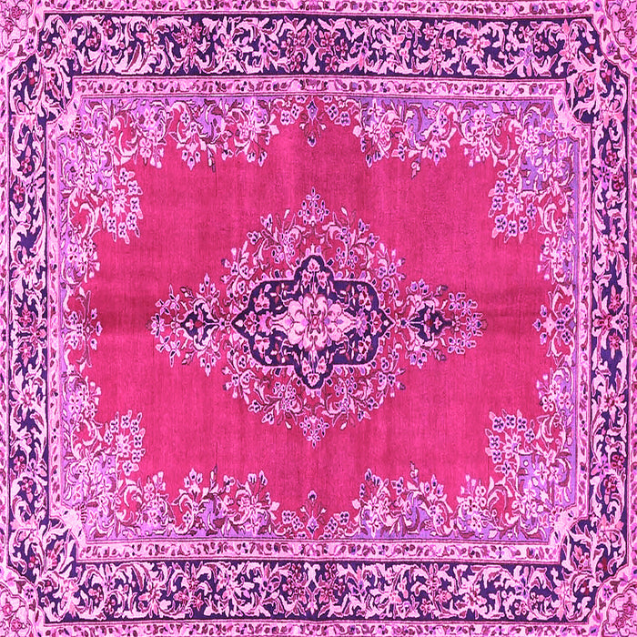 Square Machine Washable Persian Pink Traditional Rug, wshtr4223pnk