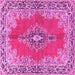 Square Machine Washable Persian Pink Traditional Rug, wshtr4223pnk