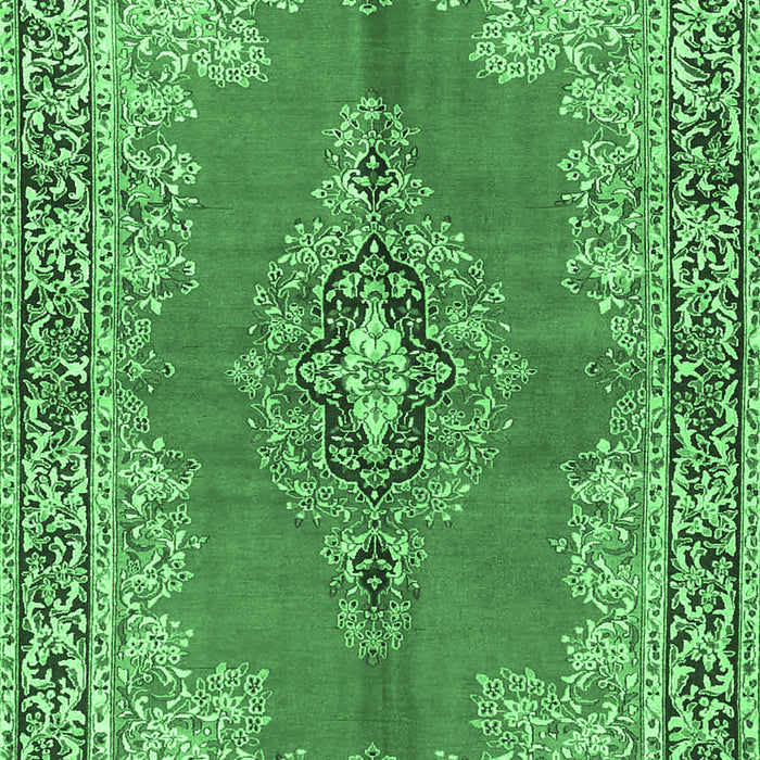 Machine Washable Persian Emerald Green Traditional Area Rugs, wshtr4223emgrn