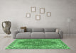 Machine Washable Persian Emerald Green Traditional Area Rugs in a Living Room,, wshtr4223emgrn