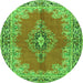 Machine Washable Persian Green Traditional Area Rugs, wshtr4223grn