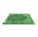 Sideview of Machine Washable Persian Emerald Green Traditional Area Rugs, wshtr4223emgrn