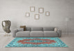 Machine Washable Persian Light Blue Traditional Rug in a Living Room, wshtr4223lblu