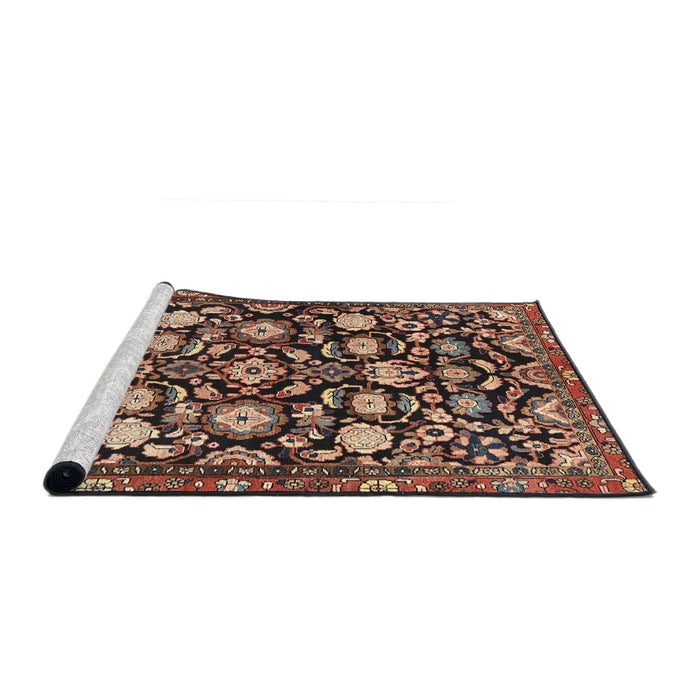 Sideview of Machine Washable Traditional Light Copper Gold Rug, wshtr4224