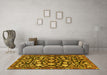 Machine Washable Persian Yellow Traditional Rug in a Living Room, wshtr4224yw