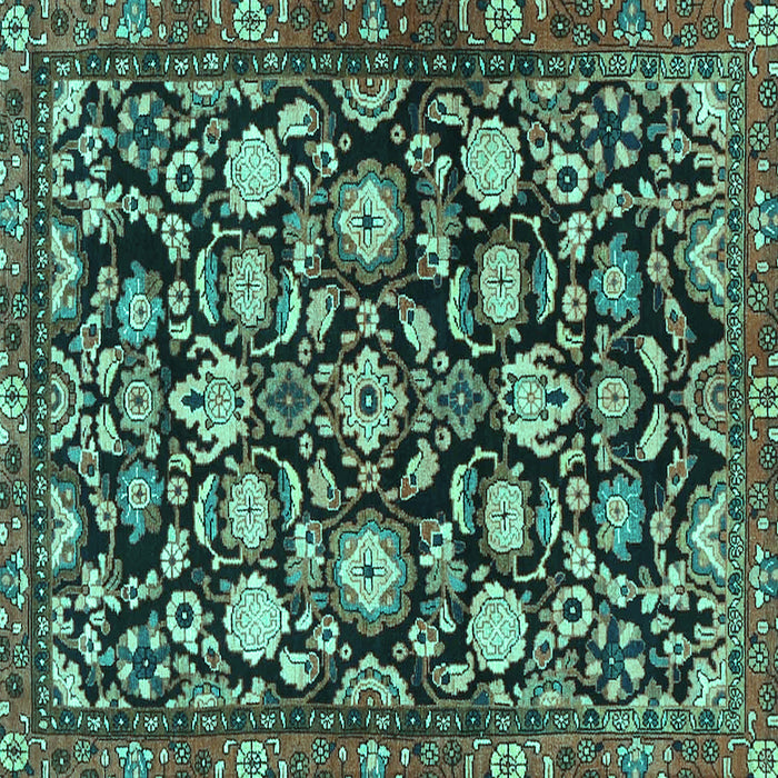 Square Persian Turquoise Traditional Rug, tr4224turq
