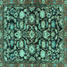 Square Persian Turquoise Traditional Rug, tr4224turq