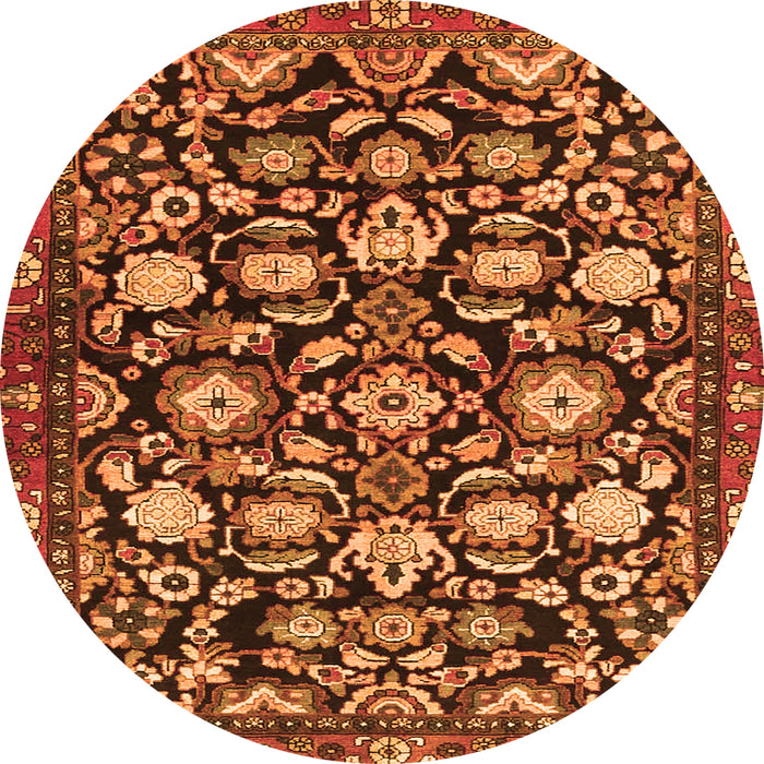 Machine Washable Persian Orange Traditional Area Rugs, wshtr4224org