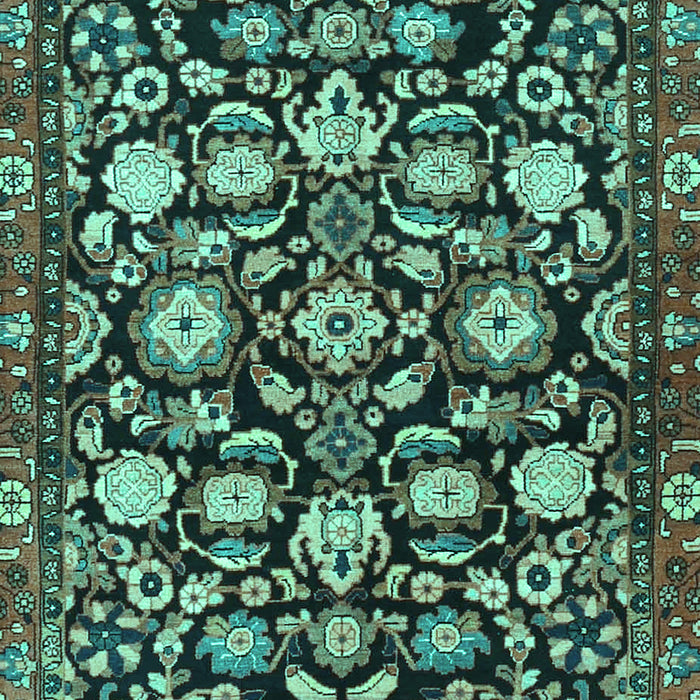 Machine Washable Persian Turquoise Traditional Area Rugs, wshtr4224turq