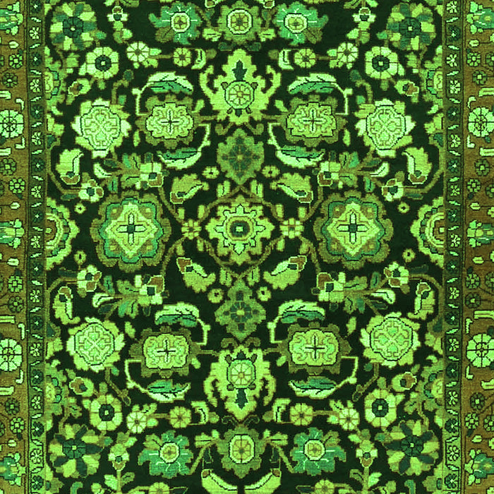 Serging Thickness of Machine Washable Persian Green Traditional Area Rugs, wshtr4224grn