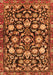 Serging Thickness of Machine Washable Persian Orange Traditional Area Rugs, wshtr4224org