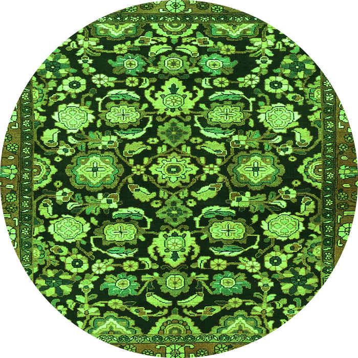 Square Persian Green Traditional Rug, tr4224grn