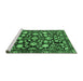 Sideview of Machine Washable Persian Emerald Green Traditional Area Rugs, wshtr4224emgrn