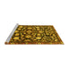 Sideview of Machine Washable Persian Yellow Traditional Rug, wshtr4224yw