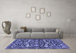 Machine Washable Persian Blue Traditional Rug in a Living Room, wshtr4224blu