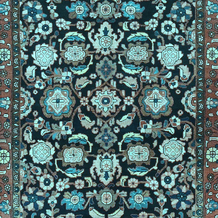 Machine Washable Persian Light Blue Traditional Rug, wshtr4224lblu