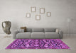 Machine Washable Persian Purple Traditional Area Rugs in a Living Room, wshtr4224pur