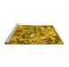 Sideview of Machine Washable Animal Yellow Traditional Rug, wshtr4225yw