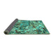 Sideview of Animal Turquoise Traditional Rug, tr4225turq