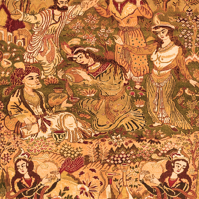 Serging Thickness of Machine Washable Animal Orange Traditional Area Rugs, wshtr4225org