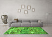 Machine Washable Animal Green Traditional Area Rugs in a Living Room,, wshtr4225grn