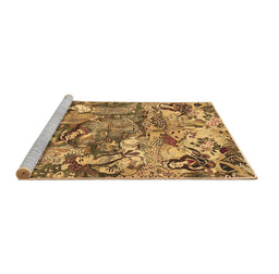 Sideview of Machine Washable Animal Brown Traditional Rug, wshtr4225brn