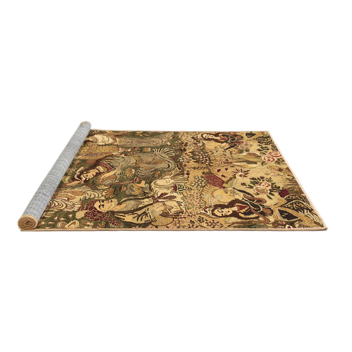 Sideview of Machine Washable Animal Brown Traditional Rug, wshtr4225brn