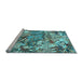 Sideview of Machine Washable Animal Light Blue Traditional Rug, wshtr4225lblu