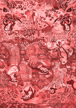 Animal Red Traditional Area Rugs