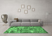 Machine Washable Animal Emerald Green Traditional Area Rugs in a Living Room,, wshtr4225emgrn