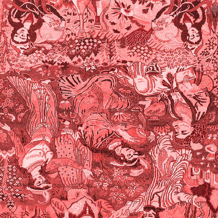 Machine Washable Animal Red Traditional Rug, wshtr4225red