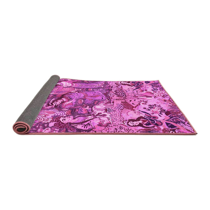 Sideview of Animal Pink Traditional Rug, tr4225pnk