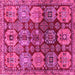 Square Machine Washable Persian Pink Traditional Rug, wshtr4226pnk