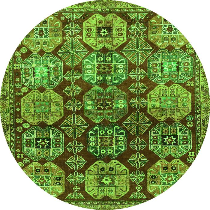Square Persian Green Traditional Rug, tr4226grn