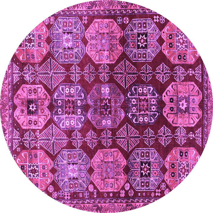 Round Machine Washable Persian Purple Traditional Area Rugs, wshtr4226pur