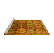 Sideview of Machine Washable Persian Yellow Traditional Rug, wshtr4226yw