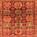 Round Machine Washable Persian Orange Traditional Area Rugs, wshtr4226org