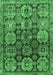 Machine Washable Persian Emerald Green Traditional Area Rugs, wshtr4226emgrn
