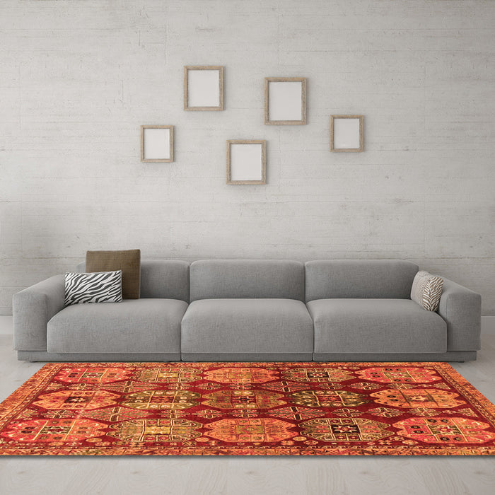 Machine Washable Persian Orange Traditional Area Rugs in a Living Room, wshtr4226org