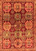 Serging Thickness of Machine Washable Persian Orange Traditional Area Rugs, wshtr4226org
