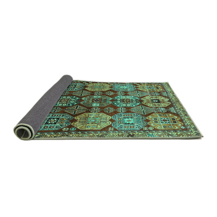 Sideview of Persian Turquoise Traditional Rug, tr4226turq