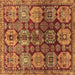 Square Machine Washable Persian Brown Traditional Rug, wshtr4226brn