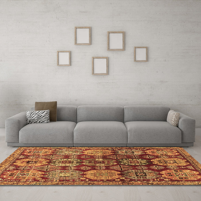 Machine Washable Persian Brown Traditional Rug in a Living Room,, wshtr4226brn