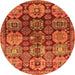 Machine Washable Persian Orange Traditional Area Rugs, wshtr4226org