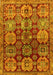 Machine Washable Persian Yellow Traditional Rug, wshtr4226yw
