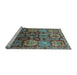 Sideview of Machine Washable Persian Light Blue Traditional Rug, wshtr4226lblu