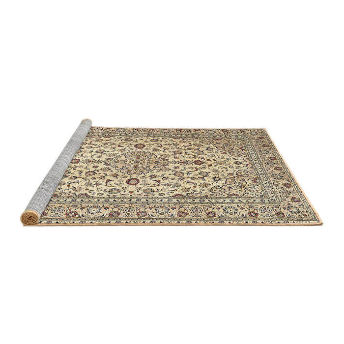 Sideview of Machine Washable Traditional Brown Rug, wshtr4227